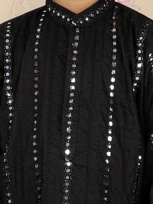 black kurta pyjama set 4