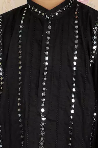 black kurta pyjama set
