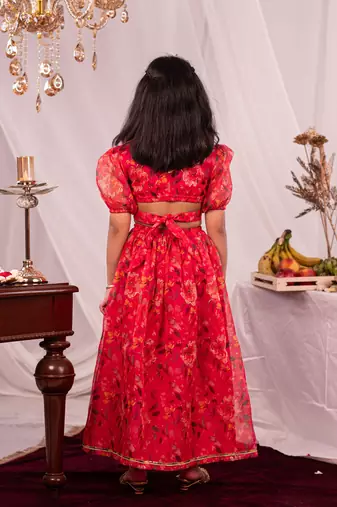  girls' pink lehenga set