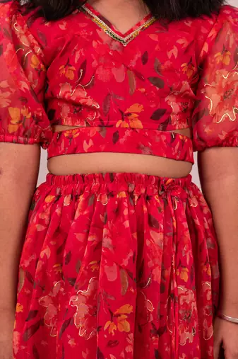  girls' pink lehenga set