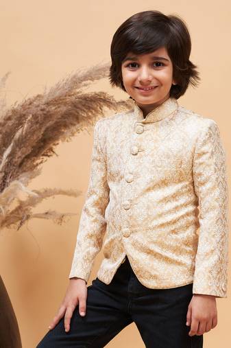 Vastramay boys' gold jodhpuri