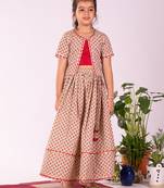  girls' Multicolor and red lehenga set