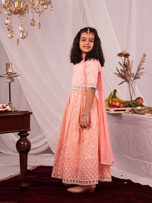  girls' pink lehenga set 2