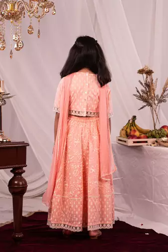  girls' pink lehenga set