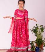  girls' pink lehenga set