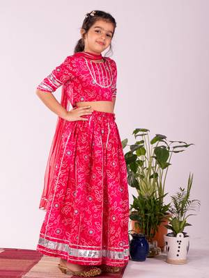  girls' pink lehenga set 2