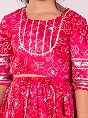  girls' pink lehenga set 4