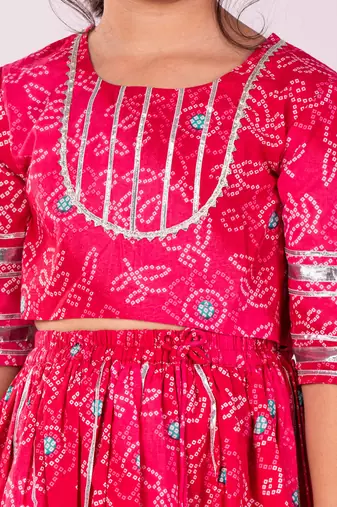  girls' pink lehenga set