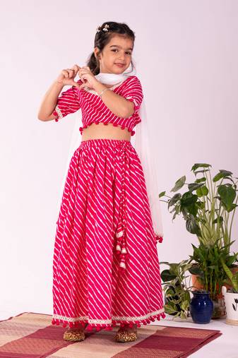  girls' pink lehenga set