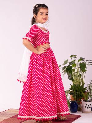  girls' pink lehenga set 2