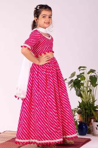  girls' pink lehenga set