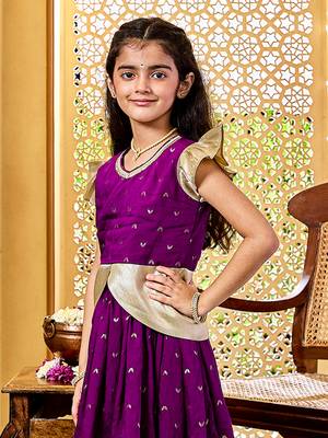  girls' purple lehenga set 1