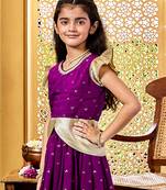 girls' purple lehenga set