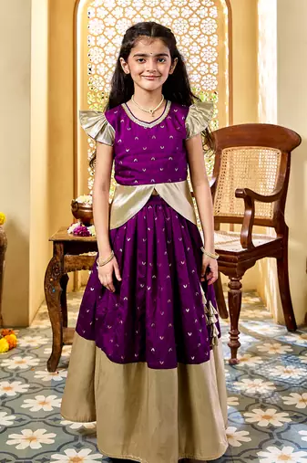  girls' purple lehenga set