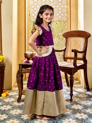  girls' purple lehenga set 3