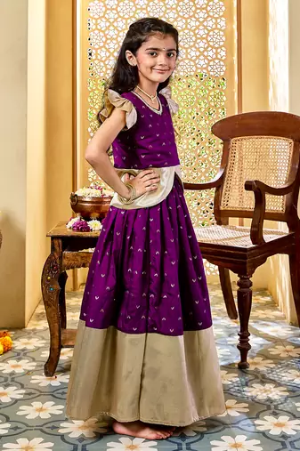  girls' purple lehenga set