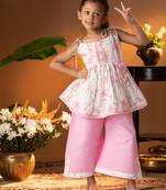  girls' multicolour kurta palazzo set