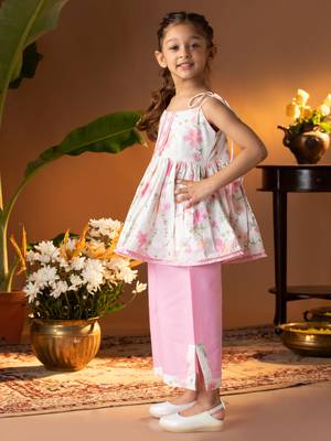  girls' multicolour kurta palazzo set 2