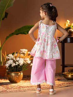  girls' multicolour kurta palazzo set 3