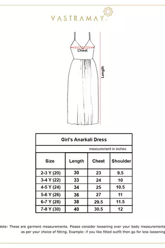  girls' red anarkali set