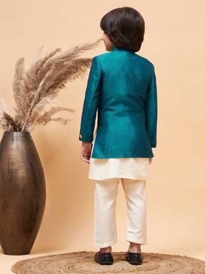 turquoise and cream indowestern set 3