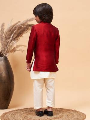 maroon and cream indowestern set 3