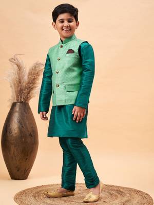 green jacket, kurta and pyjama set 2