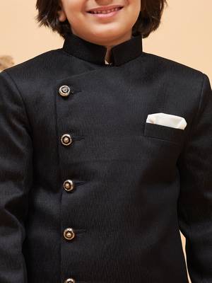 cream and black sherwani set 4