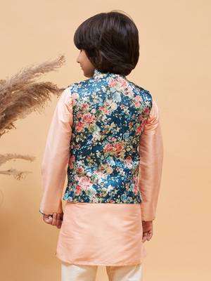 multicolor base blue nehru jacket 3