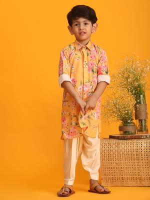 multicolor base yellow kurta patiala set 1