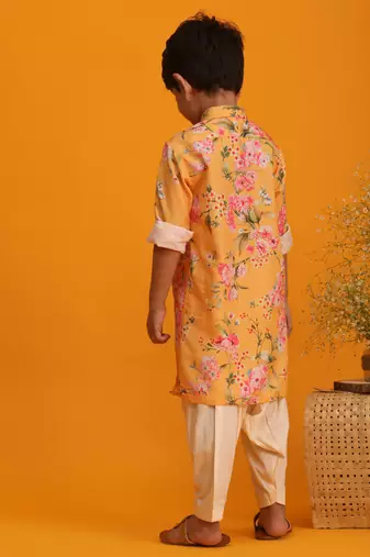 multicolor base yellow kurta patiala set