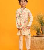 multicolor base yellow kurta pyjama set