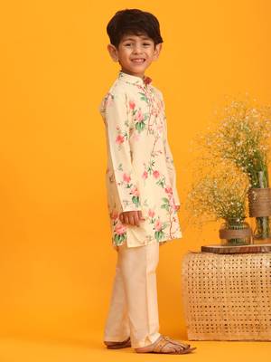 multicolor base yellow kurta pyjama set 2