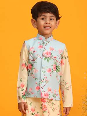 multicolor base aqua nehru jacket 1