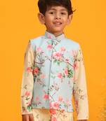 boys' multicolor base aqua nehru jacket