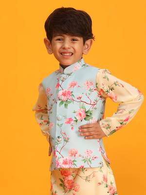 multicolor base aqua nehru jacket 2