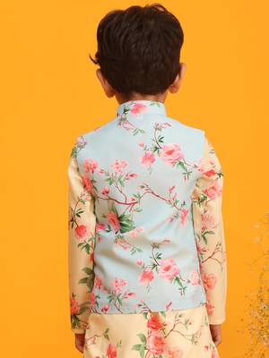 multicolor base aqua nehru jacket 3