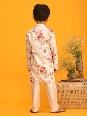 multicolor base cream kurta pyjama set 3