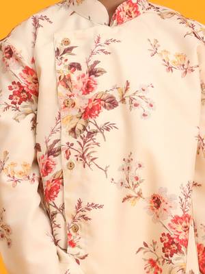 multicolor base cream kurta pyjama set 4