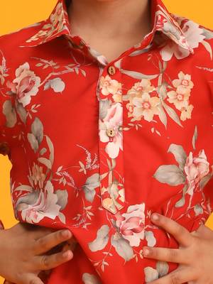 multicolor base red kurta patiala set 4