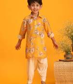 Yellow Haldi Patiala Set for Kids
