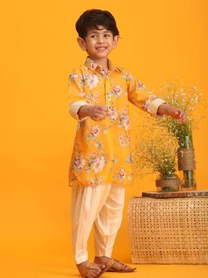 Yellow Haldi Patiala Set for Kids 2