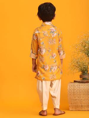 Yellow Haldi Patiala Set for Kids 3