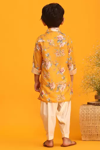 Yellow Haldi Patiala Set for Kids