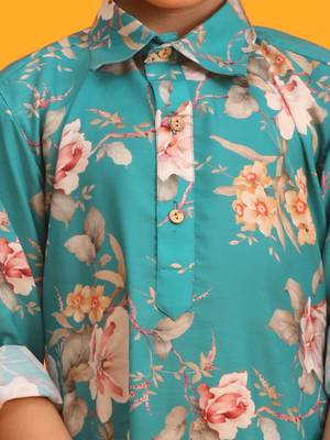 multicolor base turquoise kurta patiala set 4