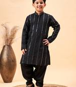 boys' black kurta patiala set