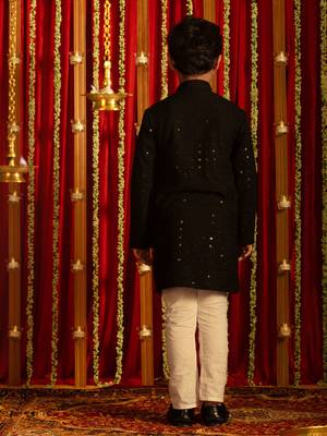 black and white kurta pyjama set 3