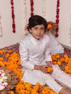 purple and cream sherwani set 1