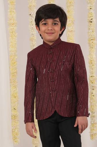  boys' maroon jodhpuri