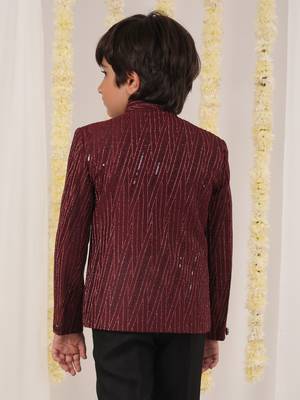 maroon boy bandhgala jacket 3